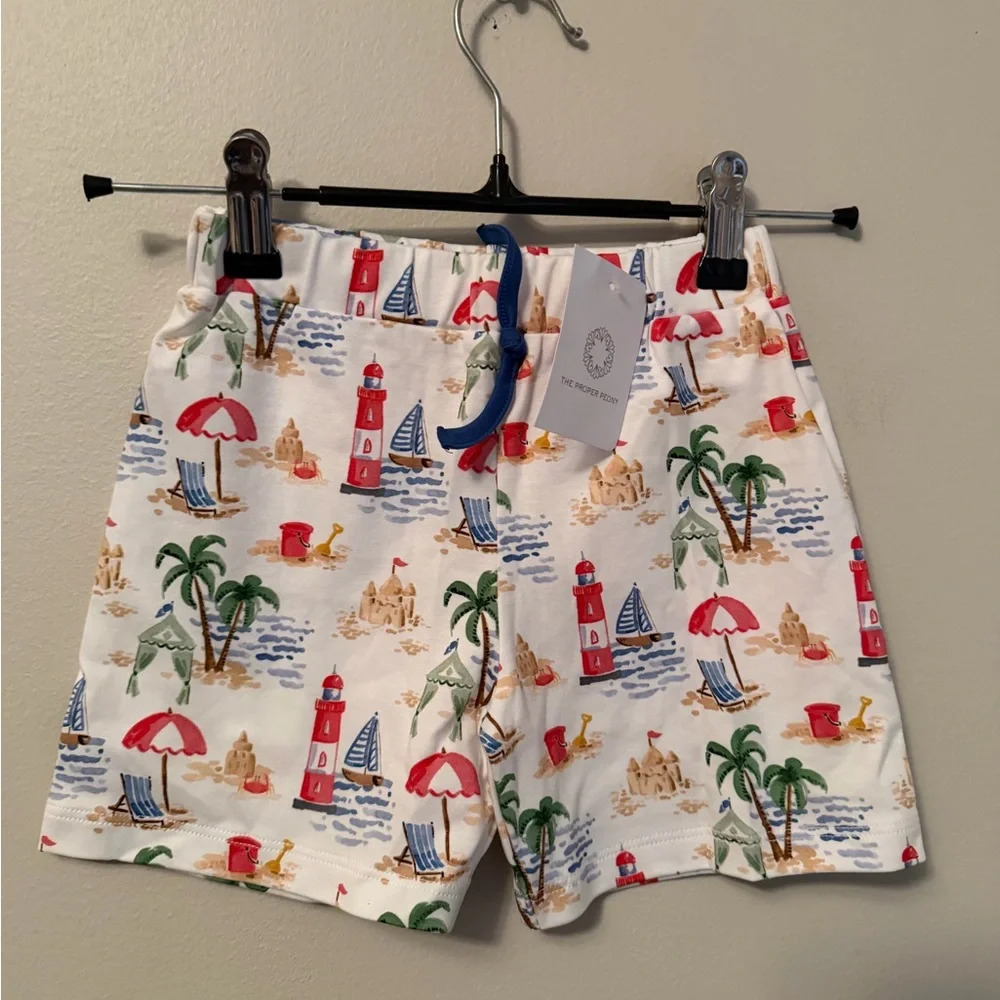 The Proper Peony Colorful Beach Print Shorts
